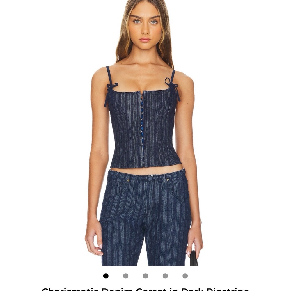 Lioness Navy Pinstripe corset